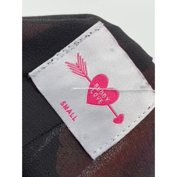 BUDDY LOVE Women's Black-Red Lip Print Melanie Scoop-Neck A-Line Mini Dress SZ S - Picture 7 of 10